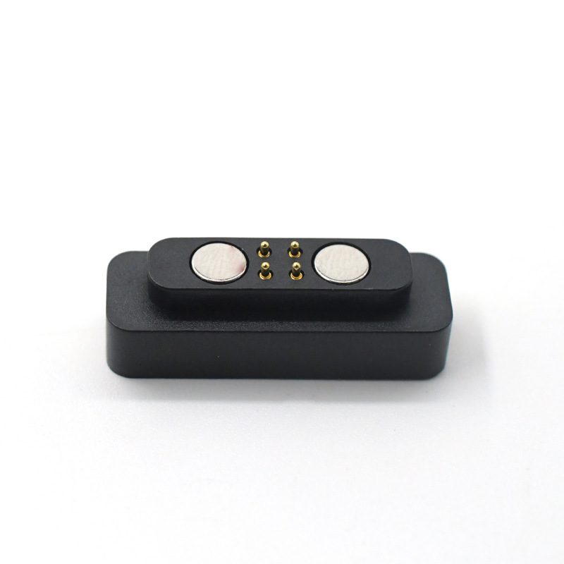 雙排磁吸連接器 智能手表充電觸點運動手環(huán)零配件 4pin磁吸充電頭